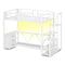 Sikaic Loft Bed Frame Stairway Twin Size Loft Bed with L Shaped Desk and Wardrobe White White / Metal / Modern
