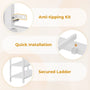Sikaic Loft Bed Frame Twin Size Low Loft Bed with 6 Storage Drawers and LED Lights White White / Metal / Modern