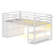Sikaic Loft Bed Frame Twin Size Low Loft Bed with 6 Storage Drawers and LED Lights White White / Metal / Modern
