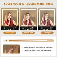 Sikaic Makeup Vanity Corner Makeup Vanity with Tri-Fold Mirror and Cushioned Storage Stool Black Black / Engineered Wood / Modern