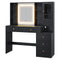 Sikaic Makeup Vanity LED Makeup Vanity with Sliding Mirror Black Black / Engineered Wood / Modern