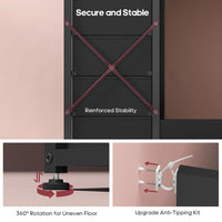 Sikaic Makeup Vanity Makeup Vanity with 11 Drawers and 6 Open Shelves Black Black / Engineered Wood / Modern