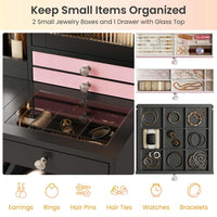 Sikaic Makeup Vanity Makeup Vanity with Mirror and LED Cabinet Black Black / Engineered Wood / Modern