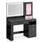 Sikaic Makeup Vanity Makeup Vanity with Mirror and LED Cabinet Black Black / Engineered Wood / Modern