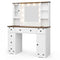 Sikaic Makeup Vanity 43 Inches Makeup Vanity with Lighted Mirror White Farmhouse / White / Wood