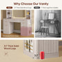 Sikaic Makeup Vanity 51.2 Inches Fluted Makeup Vanity with Mirror and Lights Grey Oak Grey / Engineered Wood / Modern