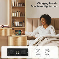 Sikaic Makeup Vanity Fluted Makeup Vanity with Sync Music LED Lights and Glass Top Natural Oak Natural / Engineered Wood / Modern