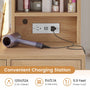 Sikaic Makeup Vanity LED Makeup Vanity with Mirror Charging Station Natural Oak Natural / Engineered Wood / Modern