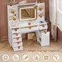 Sikaic Makeup Vanity 47.2 Inches Makeup Vanity with Pull-Out LED Mirror and Power Outlet White White / Engineered Wood / Modern