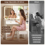 Sikaic Makeup Vanity 47" Large Modern Makeup Vanity Desk with 35" Mirror and Lights White White / Engineered Wood / Modern