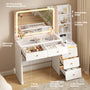 Sikaic Makeup Vanity 47" Large Modern Makeup Vanity Desk with 35" Mirror and Lights White White / Engineered Wood / Modern