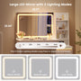 Sikaic Makeup Vanity 47" Large Modern Makeup Vanity Desk with 35" Mirror and Lights White White / Engineered Wood / Modern