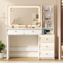 Sikaic Makeup Vanity 47" Large Modern Makeup Vanity Desk with 35" Mirror and Lights White White / Engineered Wood / Modern