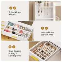 Sikaic Makeup Vanity 49.2 Inches LED Makeup Vanity White White / Engineered Wood / Modern