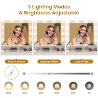 Sikaic Makeup Vanity 49.2 Inches LED Makeup Vanity White White / Engineered Wood / Modern