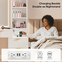 Sikaic Makeup Vanity Fluted Makeup Vanity with Sync Music LED Lights and Glass Top White White / Engineered Wood / Modern