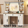 Sikaic Makeup Vanity Large LED Makeup Vanity with Mirror Charging Station White White / Engineered Wood / Modern
