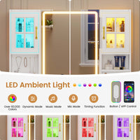 Sikaic Makeup Vanity LED Makeup Vanity with Charging Station White White / Engineered Wood / Modern