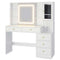 Sikaic Makeup Vanity LED Makeup Vanity with Mirror Jewelry Box White White / Engineered Wood / Modern
