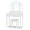 Sikaic Makeup Vanity Makeup Vanity Set with Stool White White / Engineered Wood / Modern