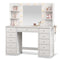 Sikaic Makeup Vanity Makeup Vanity with 11 Drawers and 6 Open Shelves White White / Engineered Wood / Modern