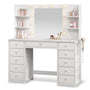 Sikaic Makeup Vanity Makeup Vanity with 11 Drawers and 6 Open Shelves White White / Engineered Wood / Modern