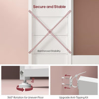 Sikaic Makeup Vanity Makeup Vanity with 11 Drawers and 6 Open Shelves White White / Engineered Wood / Modern