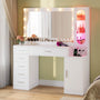 Sikaic Makeup Vanity Makeup Vanity with Large 31.5 Inches Mirror and Lights White White / Engineered Wood / Modern