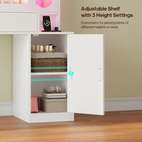 Sikaic Makeup Vanity Makeup Vanity with Large 31.5 Inches Mirror and Lights White White / Engineered Wood / Modern