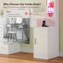 Sikaic Makeup Vanity Makeup Vanity with Large 31.5 Inches Mirror and Lights White White / Engineered Wood / Modern