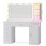 Sikaic Makeup Vanity Makeup Vanity with Large 31.5 Inches Mirror and Lights White White / Engineered Wood / Modern