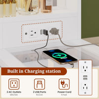 Sikaic Makeup Vanity Makeup Vanity with Large LED Mirror and Power Outlet White White / Engineered Wood / Modern