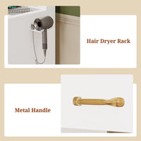 Sikaic Makeup Vanity Makeup Vanity with Large LED Mirror and Power Outlet White White / Engineered Wood / Modern