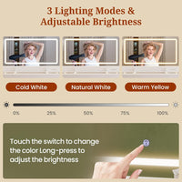 Sikaic Makeup Vanity Makeup Vanity with Large LED Mirror and Power Outlet White White / Engineered Wood / Modern