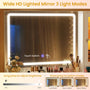 Sikaic Makeup Vanity Makeup Vanity with Mirror and LED Cabinet White White / Engineered Wood / Modern
