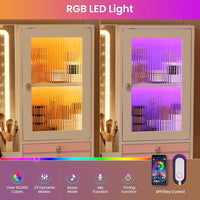 Sikaic Makeup Vanity Makeup Vanity with Mirror and LED Cabinet White White / Engineered Wood / Modern