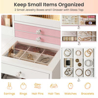 Sikaic Makeup Vanity Makeup Vanity with Mirror and LED Cabinet White White / Engineered Wood / Modern