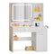 Sikaic Makeup Vanity Makeup Vanity with Pull-Out LED Mirror and Power Outlet White White / Engineered Wood / Modern