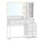 Sikaic Makeup Vanity LED Makeup Vanity with 5 Drawers White White / Glass / Modern