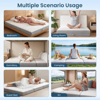 Sikaic Mattress Trifold Mattress Full Size 4 Inch Foldable Memory Foam Mattress White White / High Density Foam&Memory Foam / Full