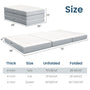 Sikaic Mattress Trifold Mattress Twin Size 4 Inch Foldable Memory Foam Mattress White White / High Density Foam&Memory Foam / Twin