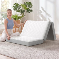 Sikaic Mattress Trifold Mattress Twin Size 4 Inch Foldable Memory Foam Mattress White White / High Density Foam&Memory Foam / Twin