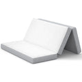 Trifold Mattress Queen Size 4 Inch Foldable Memory Foam Mattress White