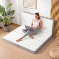 Sikaic Mattress Trifold Mattress Queen Size 4 Inch Foldable Memory Foam Mattress White White / High Density Foam / Queen