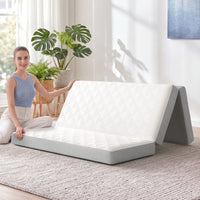 Sikaic Mattress Trifold Mattress Queen Size 4 Inch Foldable Memory Foam Mattress White White / High Density Foam / Queen