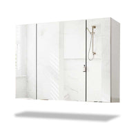 Sikaic Medicine Cabinet 3 Doors Medicine Cabinet with Mirror White White / Glass / Modern