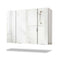Sikaic Medicine Cabinet 3 Doors Medicine Cabinet with Mirror White White / Glass / Modern
