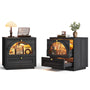 Sikaic Nightstand 2PCS Sikaic Arched Glass Nightstand with 3-Color LED & Charging Station Matte Black Black / Engineered Wood / Modern