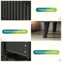 Sikaic Nightstand LED Nightstand with Charging Station and Fluted Panel Black Black / Engineered Wood / Modern