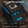 Sikaic Nightstand LED Nightstand with Charging Station and Sliding Top Black Black / Engineered Wood / Modern